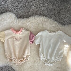 SIIX Kids One Pieces Set - Cream and Pink